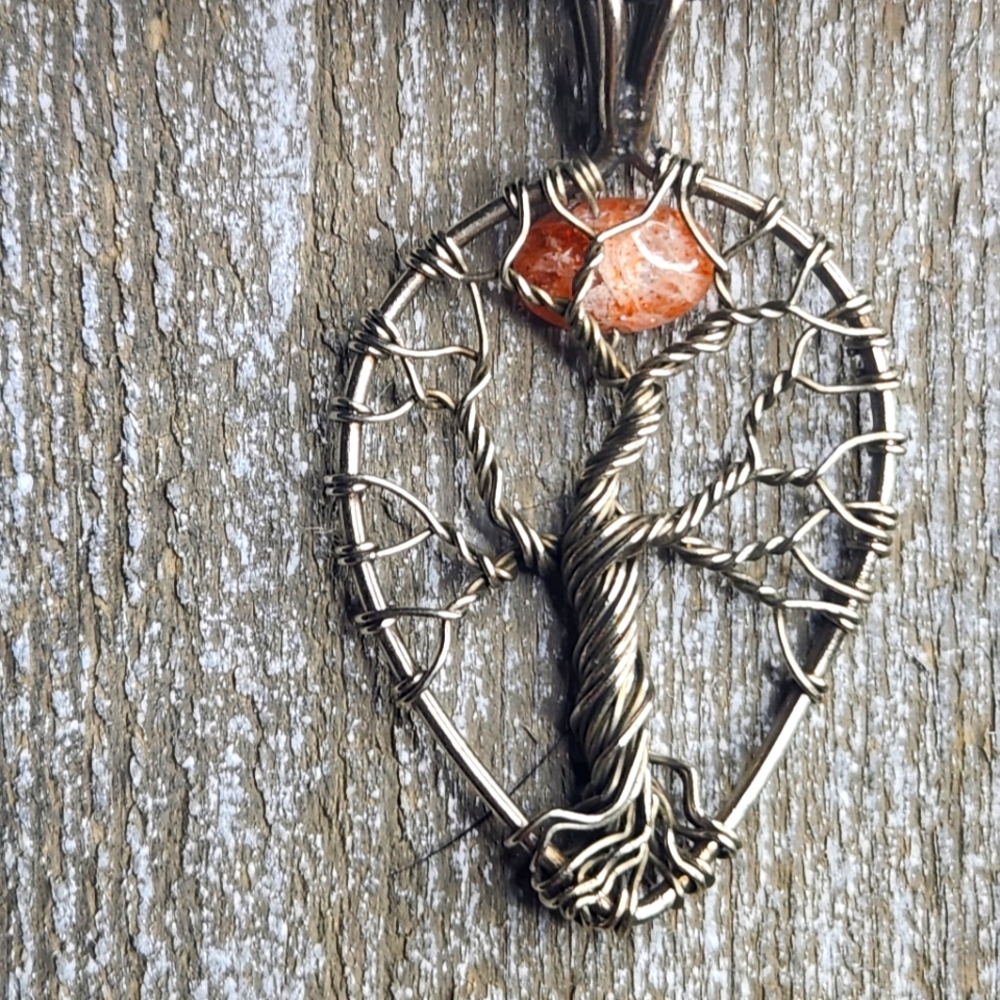 Red Sunstone Wire Wrapped Tree of Life